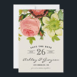 Botanische Blume Ankündigung Datum freihalten II<br><div class="desc">Rustikale Ankündigung Datum freihalten mit Vintagen Pfannkuchen,  Rose und anderen Blume. Ideal für Vintage,  böhmische oder Shabby Chic-Hochzeiten. Matching Artikel sind in meinem Geschäft verfügbar.</div>