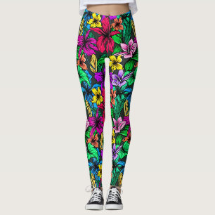 Botanische Blume Blätter-00000 Leggings