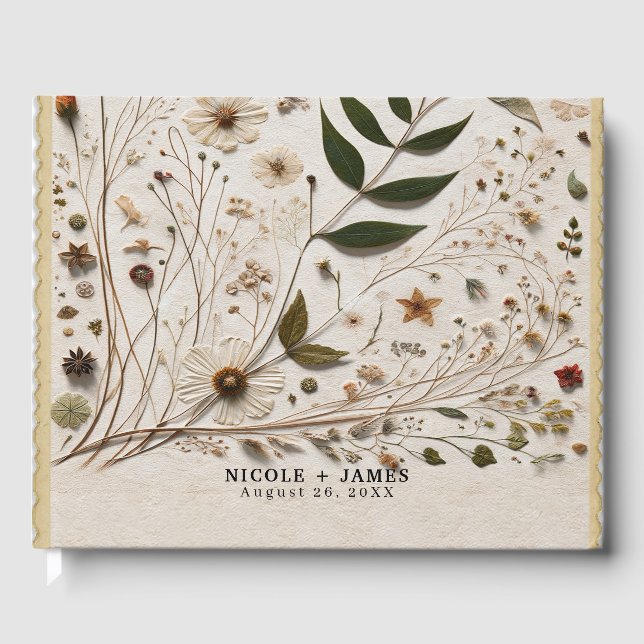 Botanische Blume & Blätter Hochzeit der Natur Gästebuch (Vorderseite)