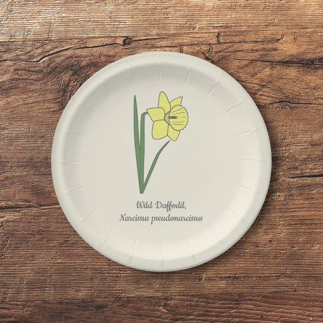 Botanische Blume Daffodil Pastel Pappteller (Botanical Daffodil Paper Plates)