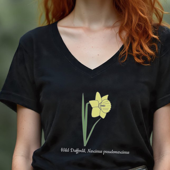 Botanische Blume Daffodil Pastel T-Shirt (Botanical Daffodil Flower Woman T-Shirt)