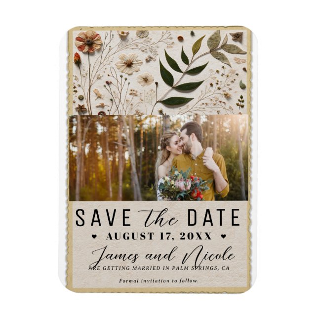 Botanische Blume der Natur Save the Date Magnet (Vertikal)