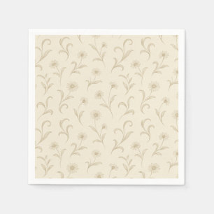 Botanische Blume der neutralen Cremedainty Serviette