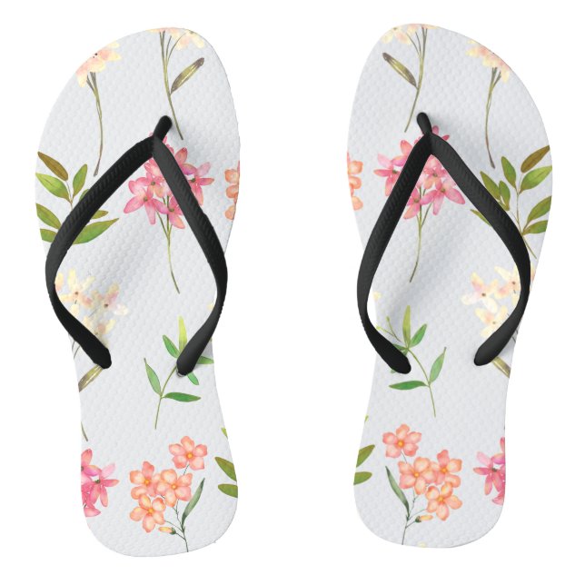 Botanische Blume drucken traditionelle Hütte Flip Flops (Fußbett)
