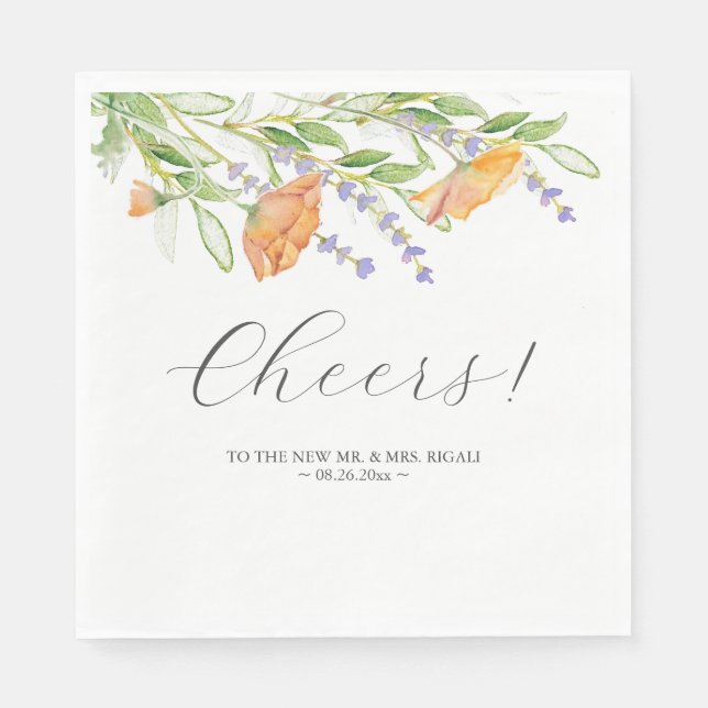 Botanische Blume Hochzeiten von Napkins Serviette (Vorderseite)