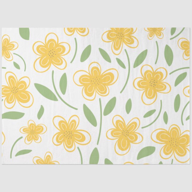 Botanische Blume in Gelbblüten Seidenpapier (Vorderseite)