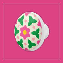 Botanische Blume in Hot Pink auf Mod Geometric Flo