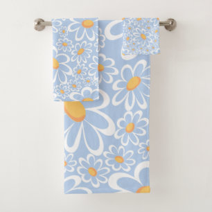 Botanische Blume in modernen Wasserfarben Badhandtuch Set