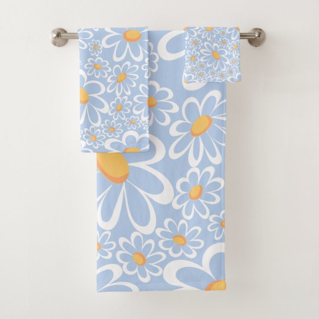 Botanische Blume in modernen Wasserfarben Badhandtuch Set (Insitu)