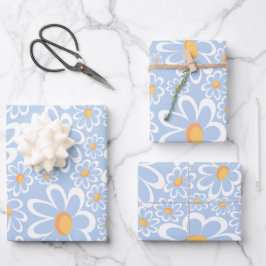 Botanische Blume in modernen Wasserfarben Geschenkpapier Set