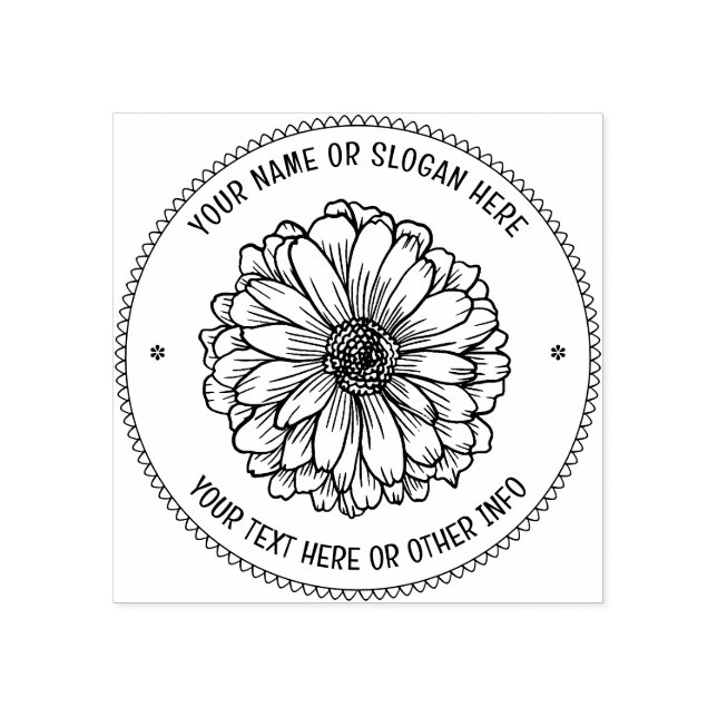 BOTANISCHE BLUME | Kundenspezifische Firmenlogos Gummistempel (Prägung)