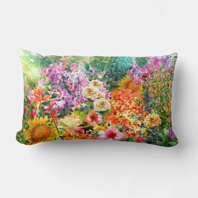 Botanische Blume Lendenkissen (Vorderseite)