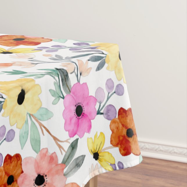 Botanische Blume mit moderner Wasserfarbe Tischdecke (Beispiel)