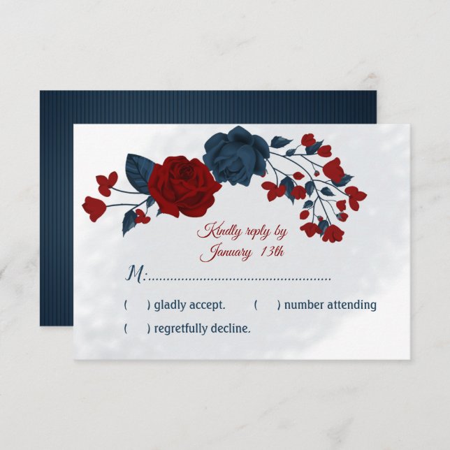 botanische Blume RSVP Karte (Vorne/Hinten)