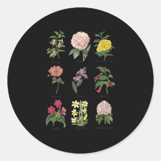 botanische Blume Runder Aufkleber