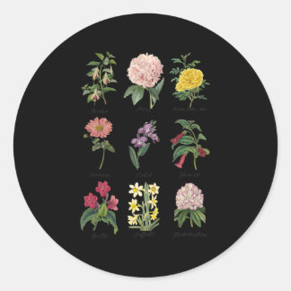 botanische Blume Runder Aufkleber