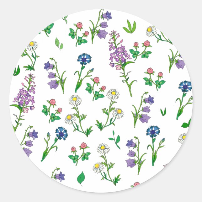 botanische Blume Runder Aufkleber (Vorderseite)