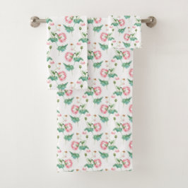 Botanische Blume und Biene Badhandtuch Set