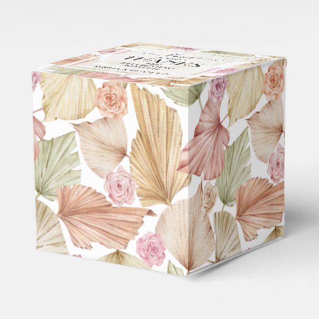 Botanische Blume und Blätter Boho Brautparty Geschenkschachtel (Vorderseite)