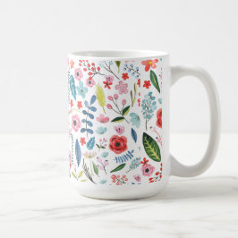 Botanische Blume und Blattmuster Kaffeetasse