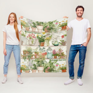 Botanische Blume Vase Garden Pflanze Fleecedecke