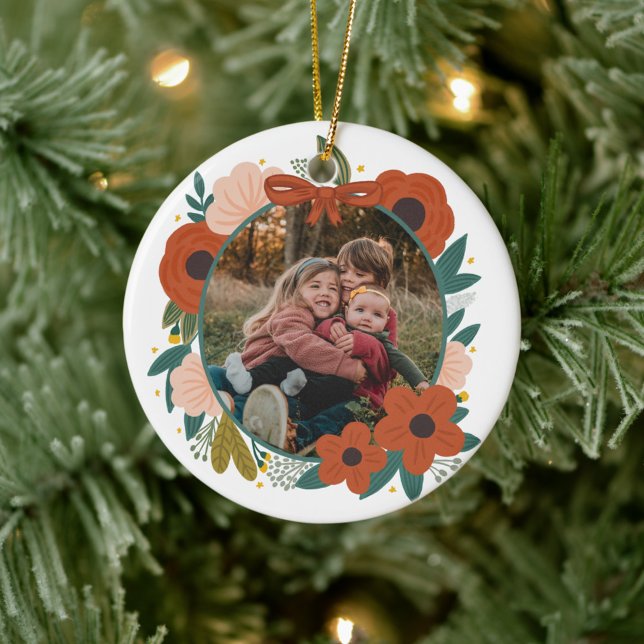 Botanische Blume Weihnachten Keramik Ornament (Von Creator hochgeladen)