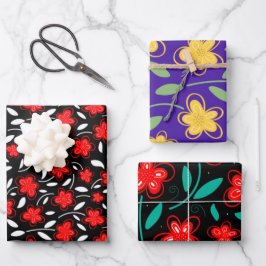 Botanische Blume Wrappi Geschenkpapier Set