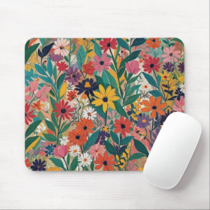 Botanische Blumen Kunst, Dichtung und Musik Mousepad