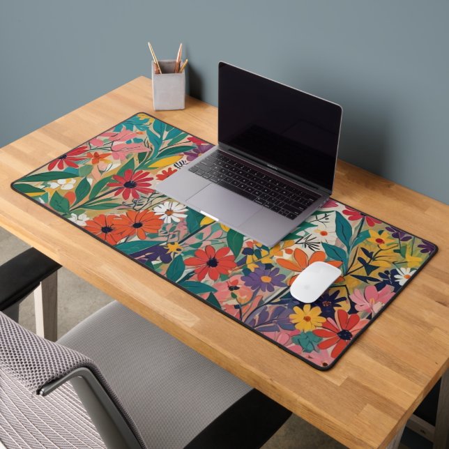 Botanische Blumen Kunst, Dichtung und Musik Schreibtischunterlage (Büro 2)