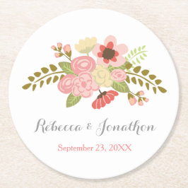 Botanische Blumen-Papier-Untersetzer Runder Pappuntersetzer