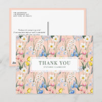 Botanische Blumenblumen Wasserfarbe Vielen Dank