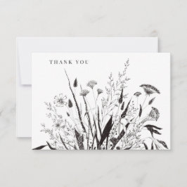 Botanische BlumenBouquet Vielen Dank Anmerkungen Dankeskarte