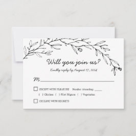 Botanische Blumenhochzeit RSVP mit Wahlmöglichkeit