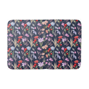 Botanische Blumenmuster-Mode Badematte
