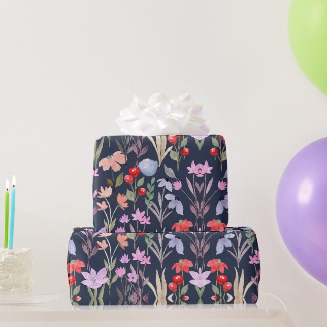 Botanische Blumenmuster-Mode Geschenkpapier (Partygeschenke)