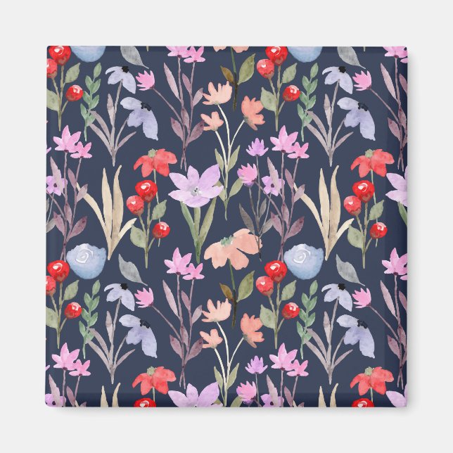 Botanische Blumenmuster-Mode Magnet (Vorne)