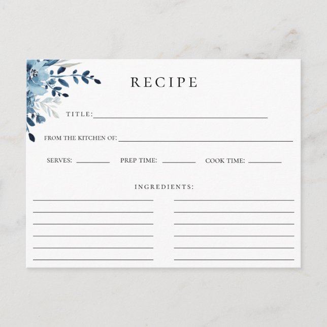 Botanische Blumenrezeptur-Karte Postkarte (Vorderseite)