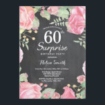 Botanische Blumenüberraschung 60. Geburtstag Einla Einladung<br><div class="desc">Botanische Flora Überraschung 60. Geburtstag Einladung. Blumenrosa-Erbsen Geburtstag Einladung für Frauen. Aquarell Floral Blume. Elegante Blume aus Rosa und Peony. Erwachsener Geburtstag. Hintergrund der Zwischenablage.Schwarz und Weiß. 13. 15. 16. 18. 20. 21. 30. 40. 50. 60. 70. 80. 90. 100. jedes Alter. Für weitere Anpassungen klicken Sie bitte auf die...</div>