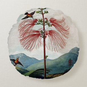 Botanische Blüten Kunst Rundes Kissen