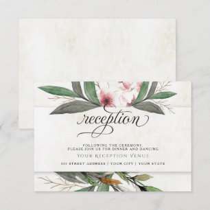 Botanische Blüten mit Wasserfarbe Hochzeitsempfang Einladung