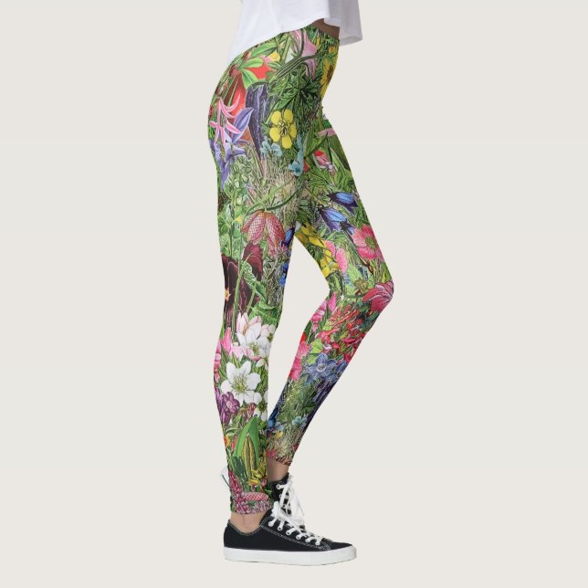 Botanische Blütennatur-Wildblume Leggings (Rechts)