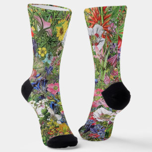 Botanische Blütennatur-Wildblume Socken