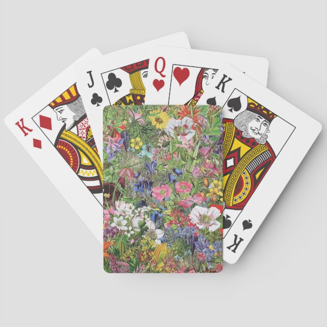Botanische Blütennatur-Wildblume Spielkarten (Rückseite)