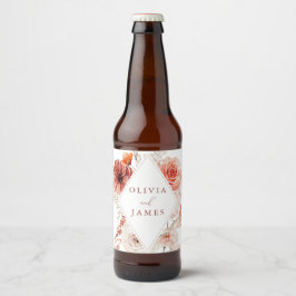 Botanische Boho-Blumenzange Bierflaschenetikett