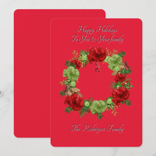 BOTANISCHE BOHO-CHRISTMAS-KARTE SAVE THE DATE (Vorne/Hinten)