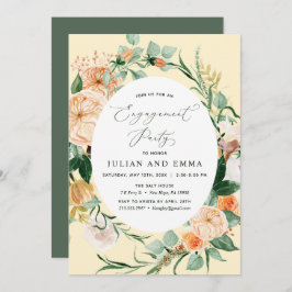 Botanische Boho Pastel Yellow Engagement Party Einladung