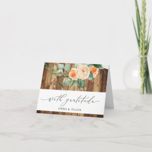 Botanische Boho Rustikale Personalisierte Hochzeit Dankeskarte