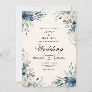 Botanische Botanische Hochzeit der Marine Einladung