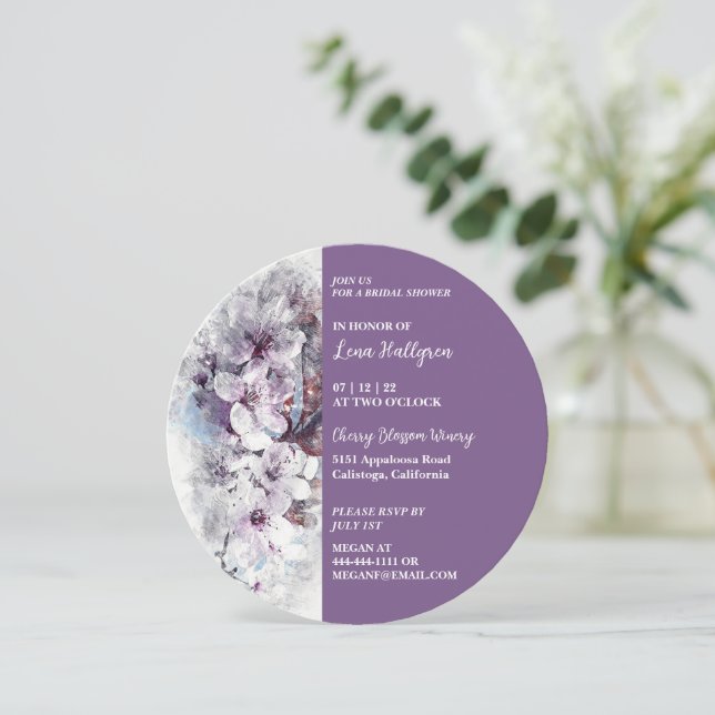 Botanische Bouquet Bridal Dusche Einladung (Stehend Vorderseite)