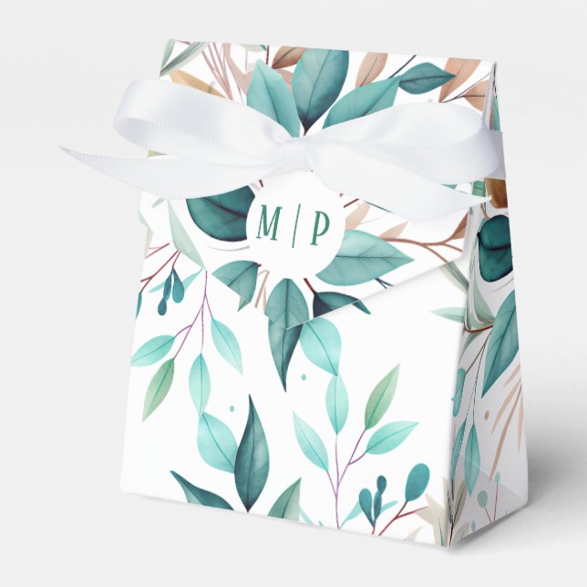 Botanische Branchen Wasserfarbe Thema Helle Farben Geschenkschachtel (Vorderseite)